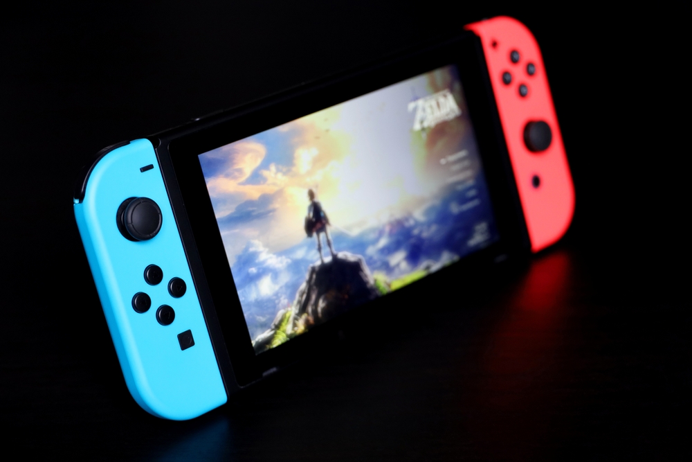 Nintendo,Switch,With,The,Legend,Of,Zelda,Menu,On,A title